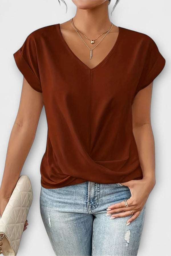 Eloise - V-Ausschnitt Top mit Knotendetail