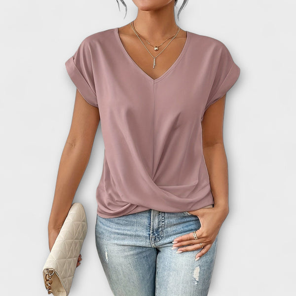 Eloise - V-Ausschnitt Top mit Knotendetail