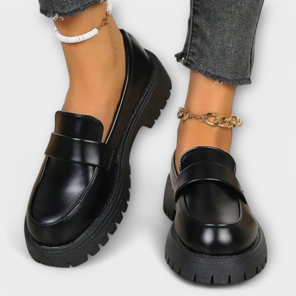 Damen Mokassin mit orthopädischem Design und Satinkeilen