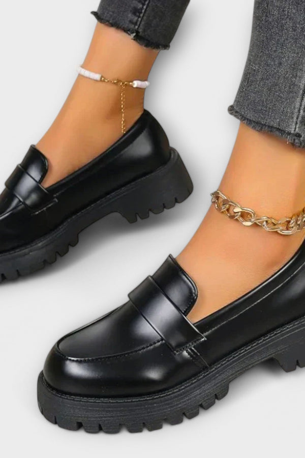 Damen Mokassin mit orthopädischem Design und Satinkeilen