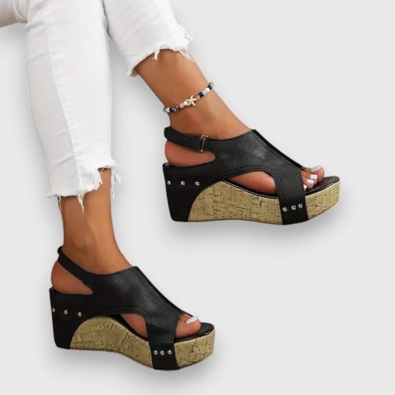 Mia – Vintage Plateau-Sandalen