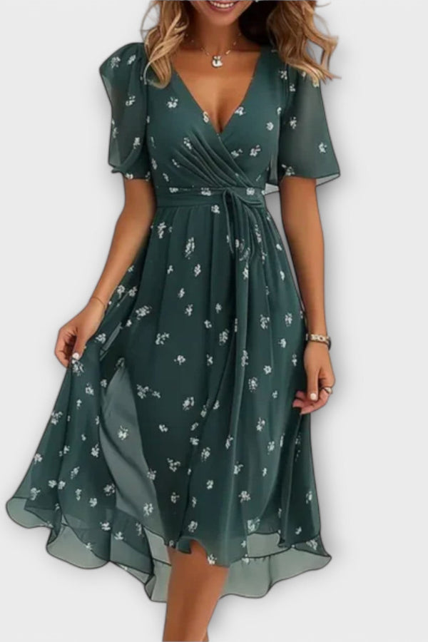 Annegret - Damen Kleid mit V-Ausschnitt